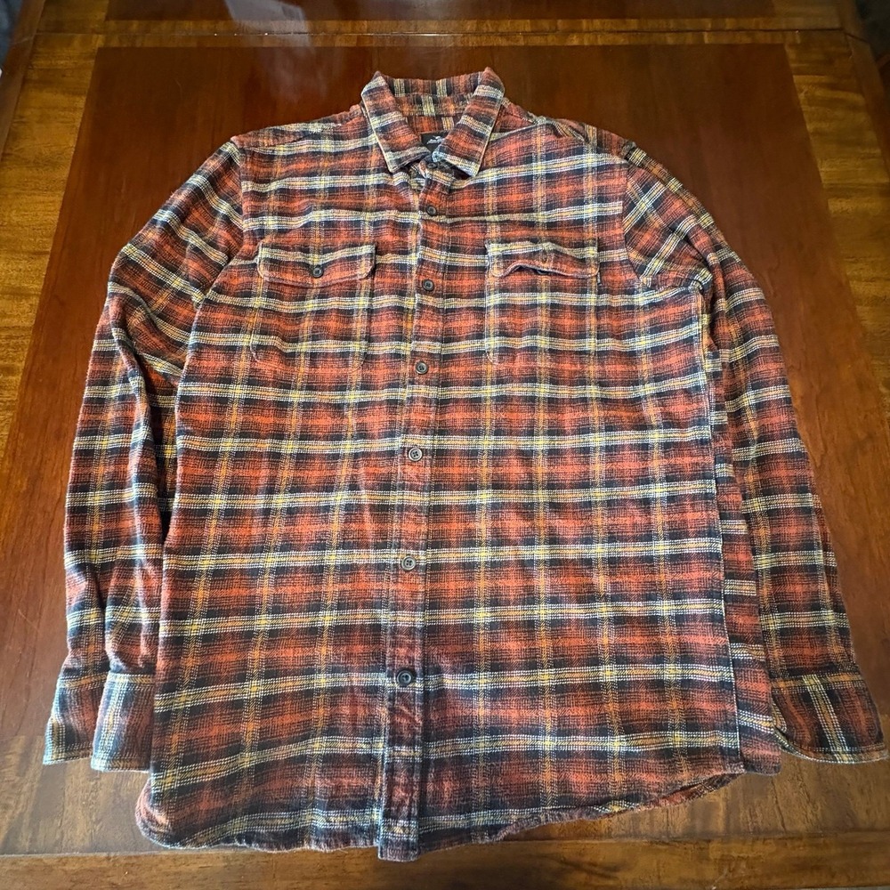 Rip Curl Plaid Flannel Button Up Shirt Mens M Surf Skate